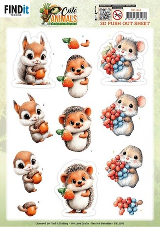 Berrie's Beauties Cute Animals 3D Push Out Forest Friends (SB11103) Berrie's Beauties Cute Animals 3D Push Out Forest Friends (SB11103)