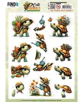 Berrie's Beauties Cute Animals 3D Push Out Turtles (SB11104)