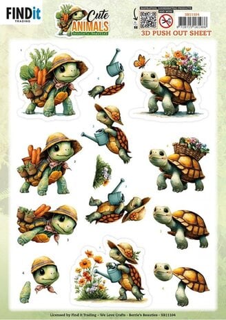 Berrie's Beauties Cute Animals 3D Push Out Turtles (SB11104) Berrie's Beauties Cute Animals 3D Push Out Turtles (SB11104)