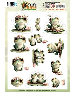 Berrie's Beauties Cute Animals 3D Push Out Frogs (SB11105)