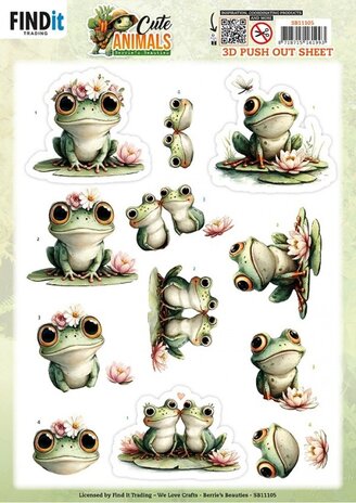 Berrie's Beauties Cute Animals 3D Push Out Frogs (SB11105) Berrie's Beauties Cute Animals 3D Push Out Frogs (SB11105)