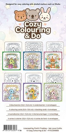 Find It Trading Cozy Colouring Cards Set Dragon Party (FITCCS10005)
