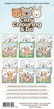 Find It Trading Cozy Colouring Cards Set Buddy The Puppy (FITCCS10006)