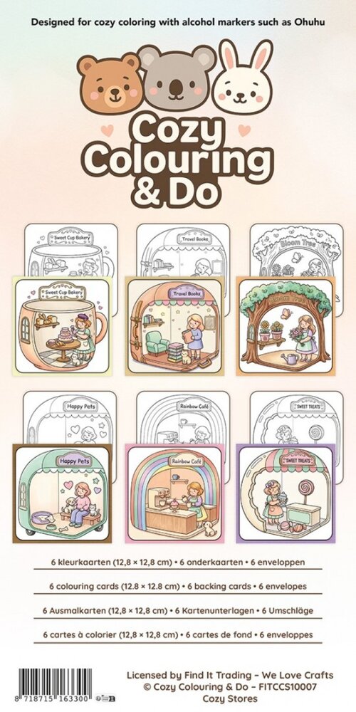 Find It Trading Cozy Colouring Cards Set Cozy Stores (FITCCS10007)