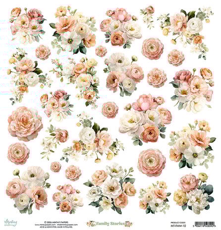 Mintay PRE-ORDER Family Stories 12x12 Inch Fussy Cut Floral Paper Elements (MT-FAM-10)