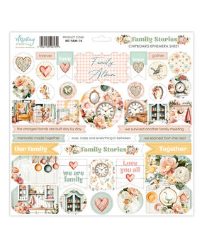 Mintay PRE-ORDER Family Stories 12x12 Inch Chipboard Ephemera Sheet (MT-FAM-14)