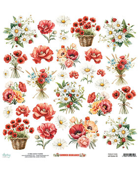 Mintay PRE-ORDER Summer Highlands 12x12 Inch Fussy Cut Floral Paper Elements (MT-SUM-10)