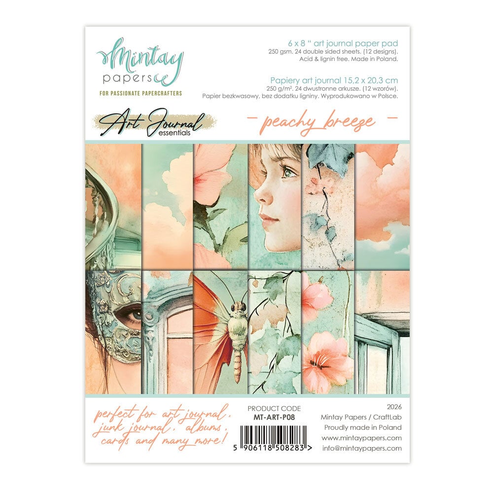 Mintay PRE-ORDER Peachy Breeze 6x8 Inch Art Journal Paper Pad (MT-ART-P08)