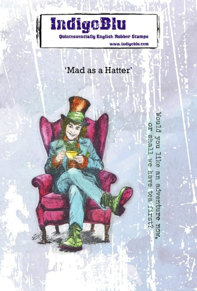 IndigoBlu Mad as a Hatter A6 Rubber Stamp (IND1525)