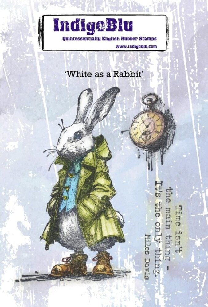 IndigoBlu White as a Rabbit A6 Rubber Stamp (IND1526)