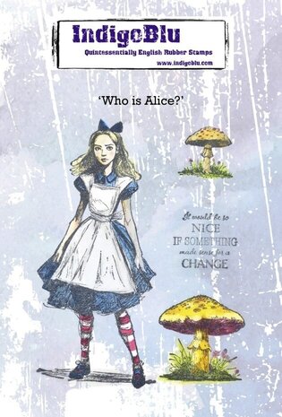 IndigoBlu Who is Alice A6 Rubber Stamp (IND1527)