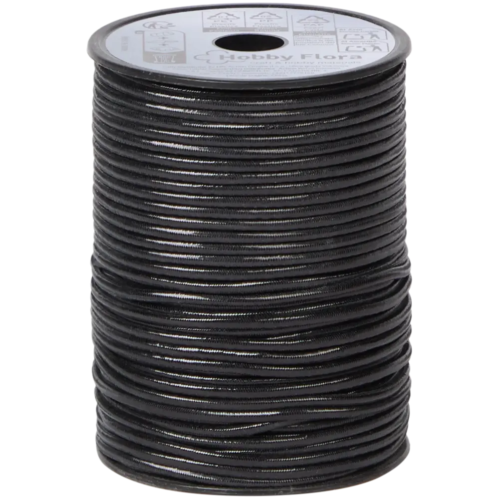 Hobby Flora Metallic Elastic Cord Black 20m (3217720)