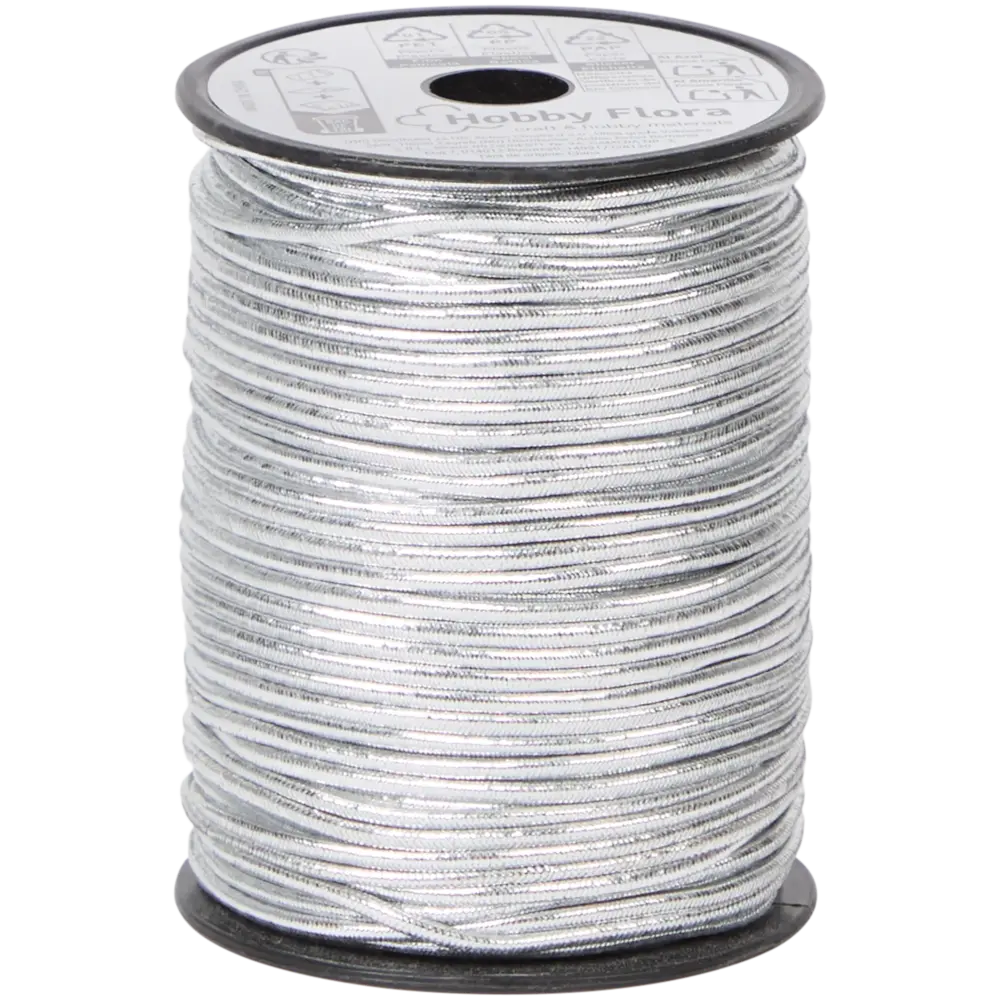 Hobby Flora Metallic Elastic Cord Silver 20m (3217720)
