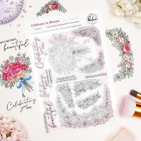 Pinkfresh Studio The Daydream Edit Stamp Celebrate in Blooms (322226)