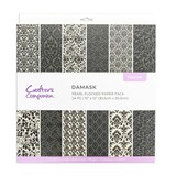 Crafter's Companion Flocked Damask 12x12 Inch Paper Pad (CC-PFLOCK-DAMA)