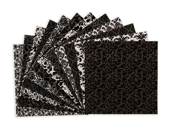 Crafter's Companion Flocked Damask 12x12 Inch Paper Pad (CC-PFLOCK-DAMA)