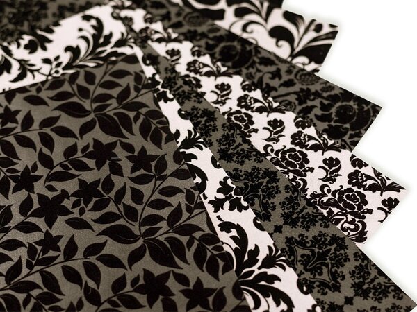 Crafter's Companion Flocked Damask 12x12 Inch Paper Pad (CC-PFLOCK-DAMA)