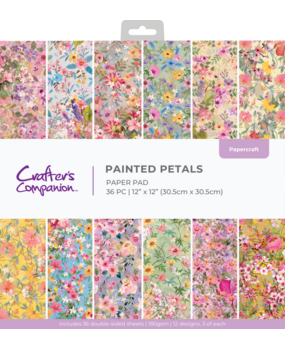 Crafter's Companion Painted Petals 12x12 Inch Paper Pad (CC-PAD12-PAIP)