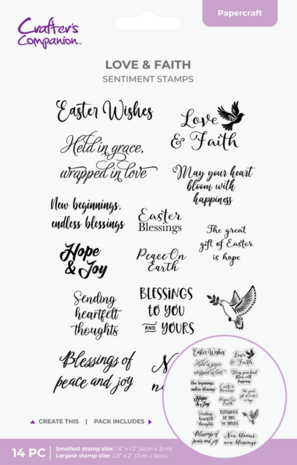 Crafter's Companion Love & Faith Clear Stamps (CC-STP-LOVFTH)