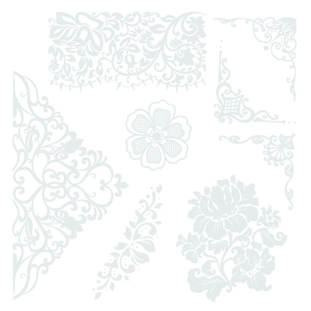 Crafter's Companion Antique Lace 6x6 Inch Rub Ons Embellishment (SS-AL-STK-RUB)