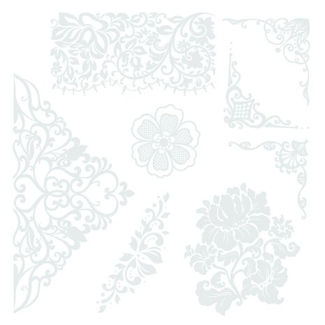 Crafter's Companion Antique Lace 6x6 Inch Rub Ons Embellishment (SS-AL-STK-RUB)