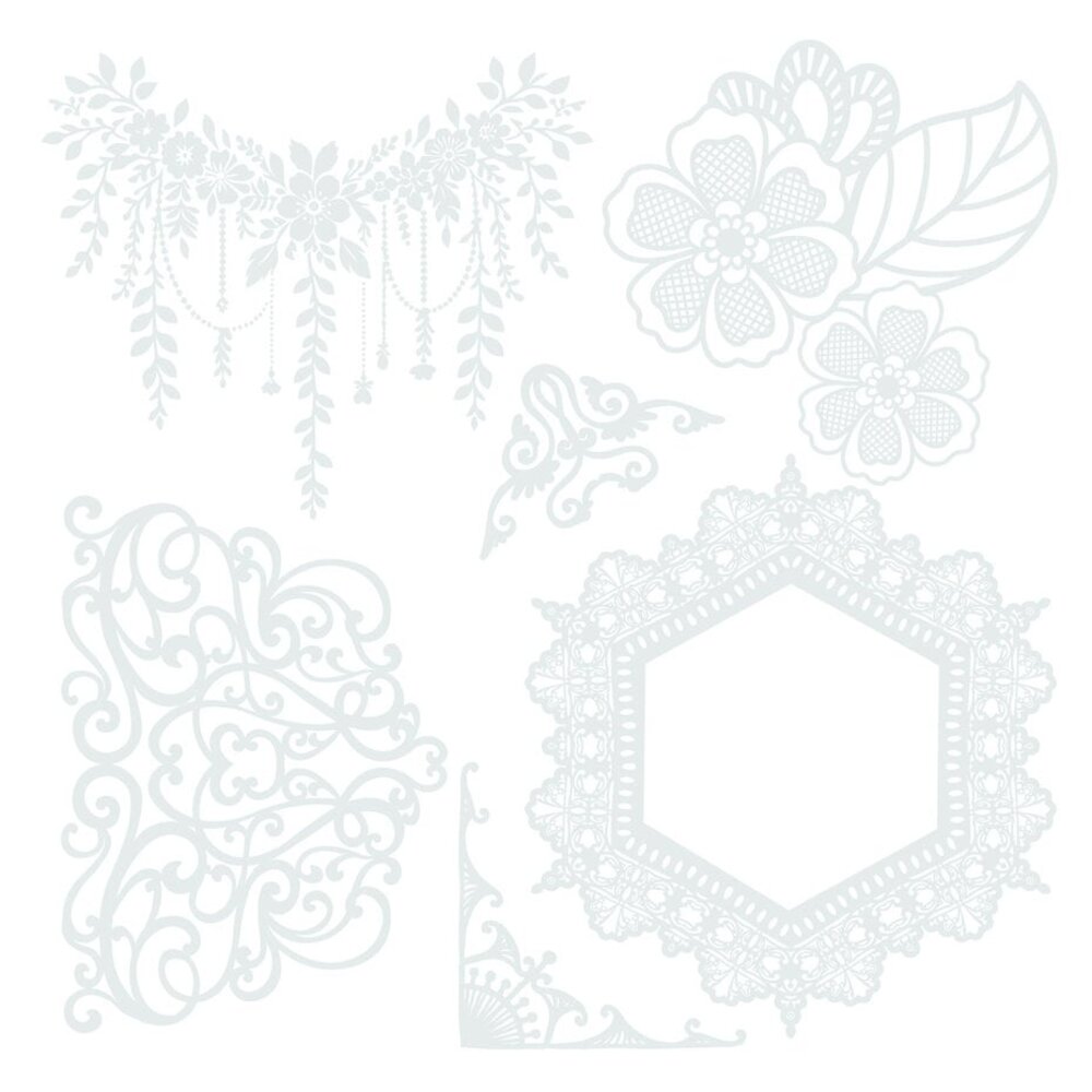 Crafter's Companion Antique Lace 6x6 Inch Rub Ons Embellishment (SS-AL-STK-RUB)