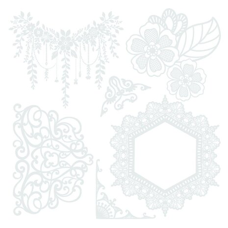 Crafter's Companion Antique Lace 6x6 Inch Rub Ons Embellishment (SS-AL-STK-RUB)