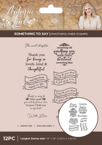 Crafter's Companion Antique Lace Clear Stamps Banners & Heartfelt Sentiments (SS-AL-STP-STS)