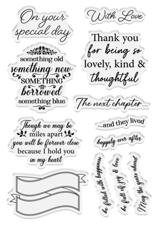 Crafter's Companion Antique Lace Clear Stamps Banners & Heartfelt Sentiments (SS-AL-STP-STS)