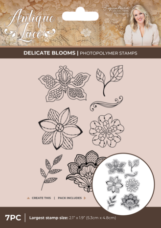 Crafter's Companion Antique Lace Clear Stamps Floral Lace (SS-AL-STP-DBLO)