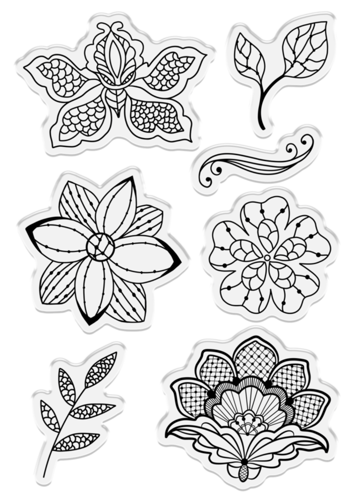 Crafter's Companion Antique Lace Clear Stamps Floral Lace (SS-AL-STP-DBLO)