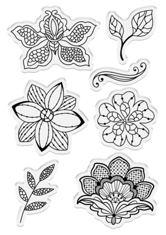 Crafter's Companion Antique Lace Clear Stamps Floral Lace (SS-AL-STP-DBLO)