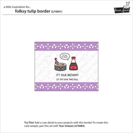 Lawn Fawn Folksy Tulip Border Dies (LF4091)