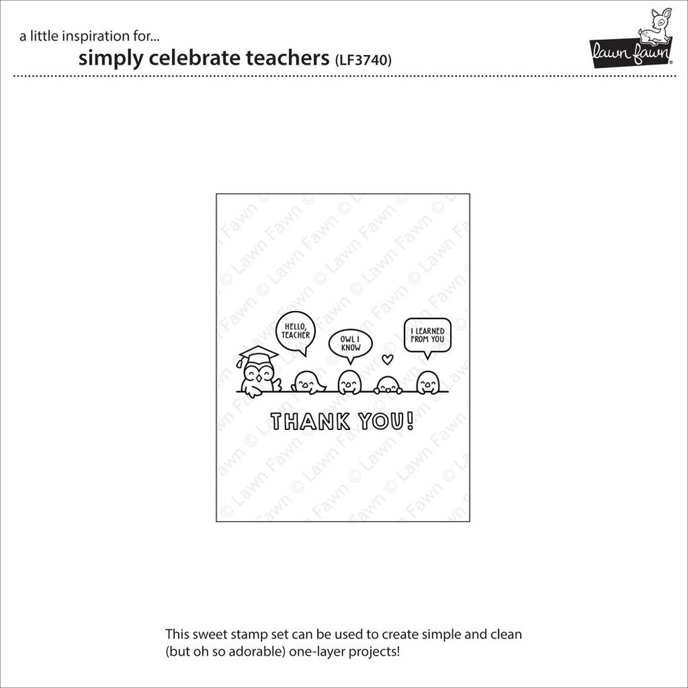 Lawn Fawn Simply Celebrate Teachers Clear Stamps (LF3740)