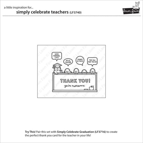 Lawn Fawn Simply Celebrate Teachers Clear Stamps (LF3740)