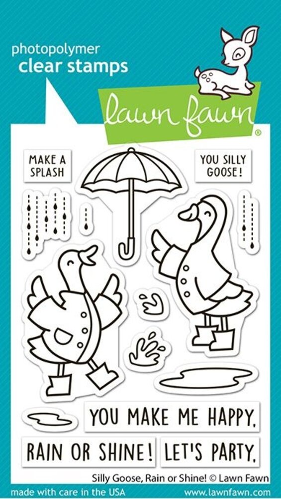 Lawn Fawn Silly Goose, Rain Or Shine! Clear Stamps (LF4072)
