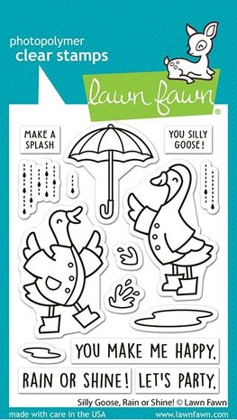 Lawn Fawn Silly Goose, Rain Or Shine! Clear Stamps (LF4072)