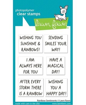 Lawn Fawn Rainbow Sentiments Clear Stamps (LF4075)