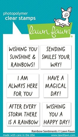Lawn Fawn Rainbow Sentiments Clear Stamps (LF4075)
