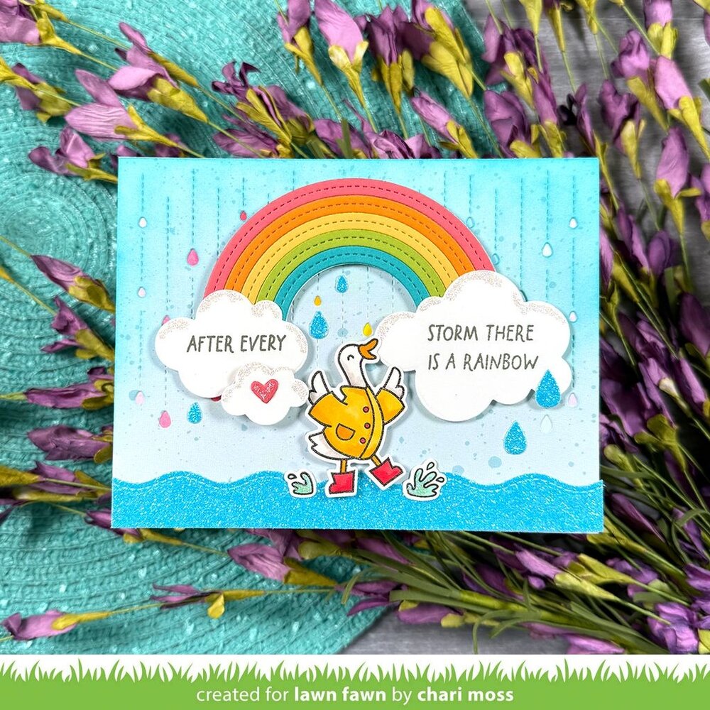 Lawn Fawn Rainbow Sentiments Clear Stamps (LF4075)