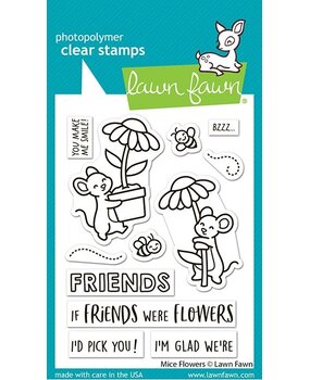 Lawn Fawn Mice Flowers Clear Stamps (LF4076)