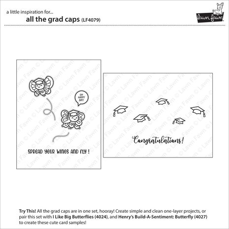 Lawn Fawn All The Grad Caps Clear Stamps (LF4079)