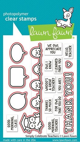 Lawn Fawn Simply Celebrate Teachers Stamp & Die DUO (LF3741)