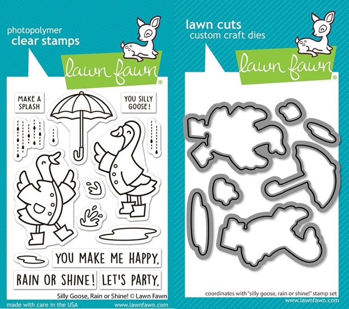 Lawn Fawn Silly Goose, Rain Or Shine! Stamp & Die DUO (LF4073)
