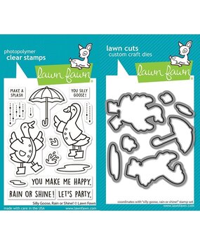 Lawn Fawn Silly Goose, Rain Or Shine! Stamp & Die DUO (LF4073)