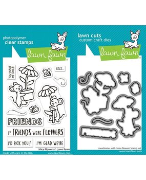 Lawn Fawn Mice Flowers Stamp & Die DUO (LF4077)