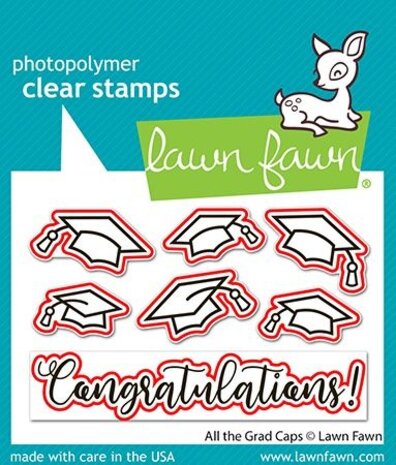 Lawn Fawn All The Grad Caps Stamp & Die DUO (LF4080)