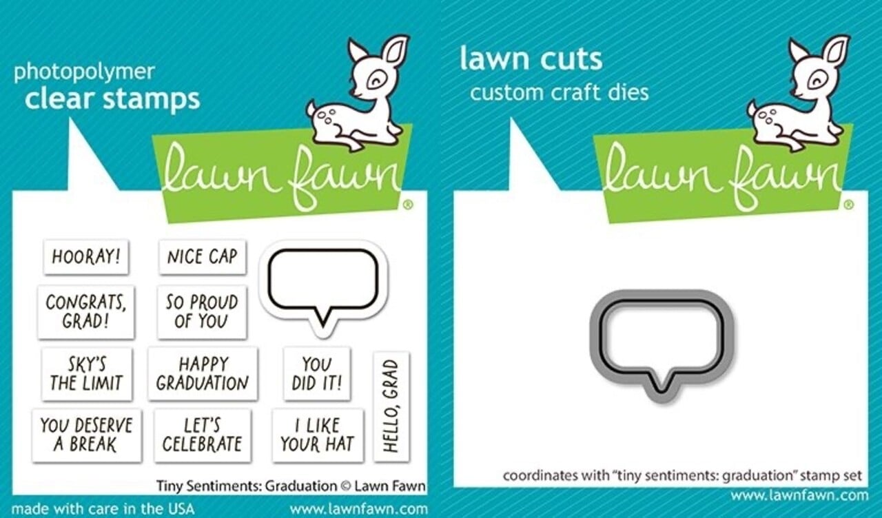 Lawn Fawn Tiny Sentiments Graduation Stamp & Die DUO (LF4083)