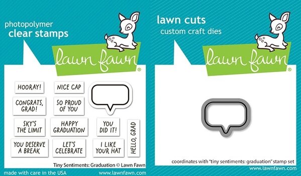 Lawn Fawn Tiny Sentiments Graduation Stamp & Die DUO (LF4083)