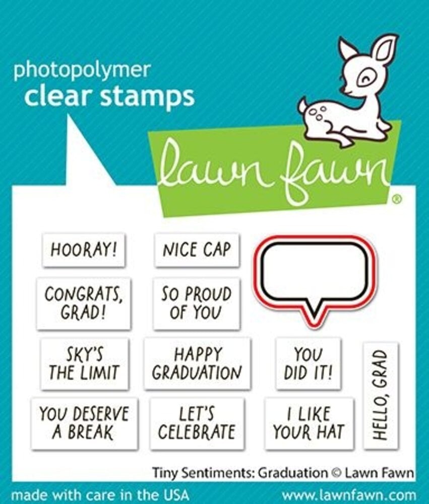 Lawn Fawn Tiny Sentiments Graduation Stamp & Die DUO (LF4083)